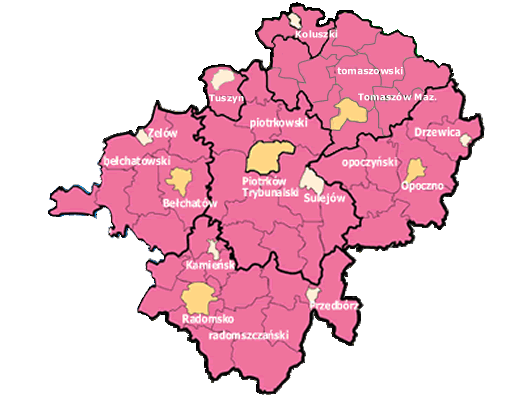 Mapa Piotrków tryb.