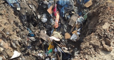 Ujawnione odpady po wykopie